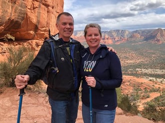 Roy Zuidema, client services manager, with his wife, hiking